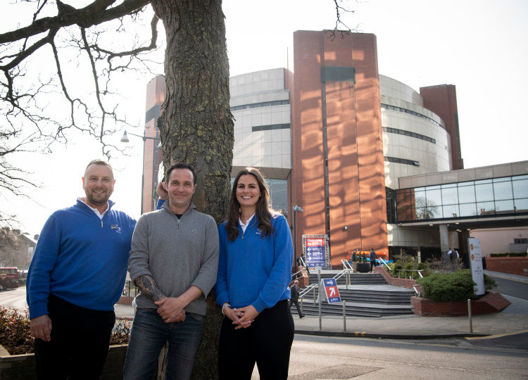 BIGGA's Membership Services Manager for Ecology James Hutchinson (left) and Head of Business Development Lauren Frazer (right) with Harrogate Golf Club Course Manager Ken Ward 1.jpg