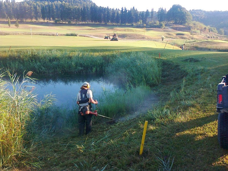 cutting lake bank