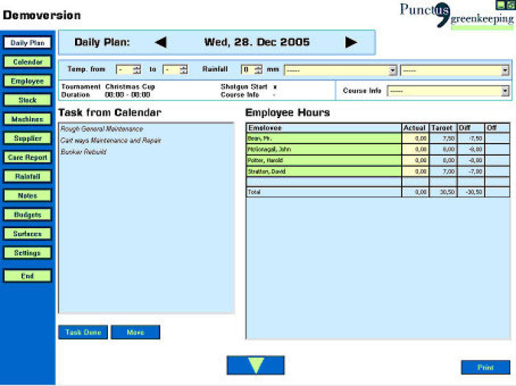 Golf Course Management and Controlling Software