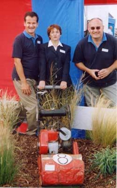 Oldest smallest mower at Saltex